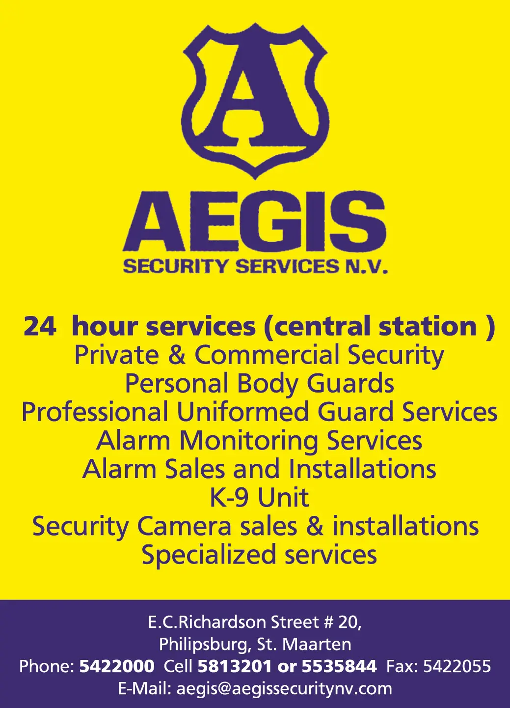 St Maarten Telephone Directory - Aegis Security