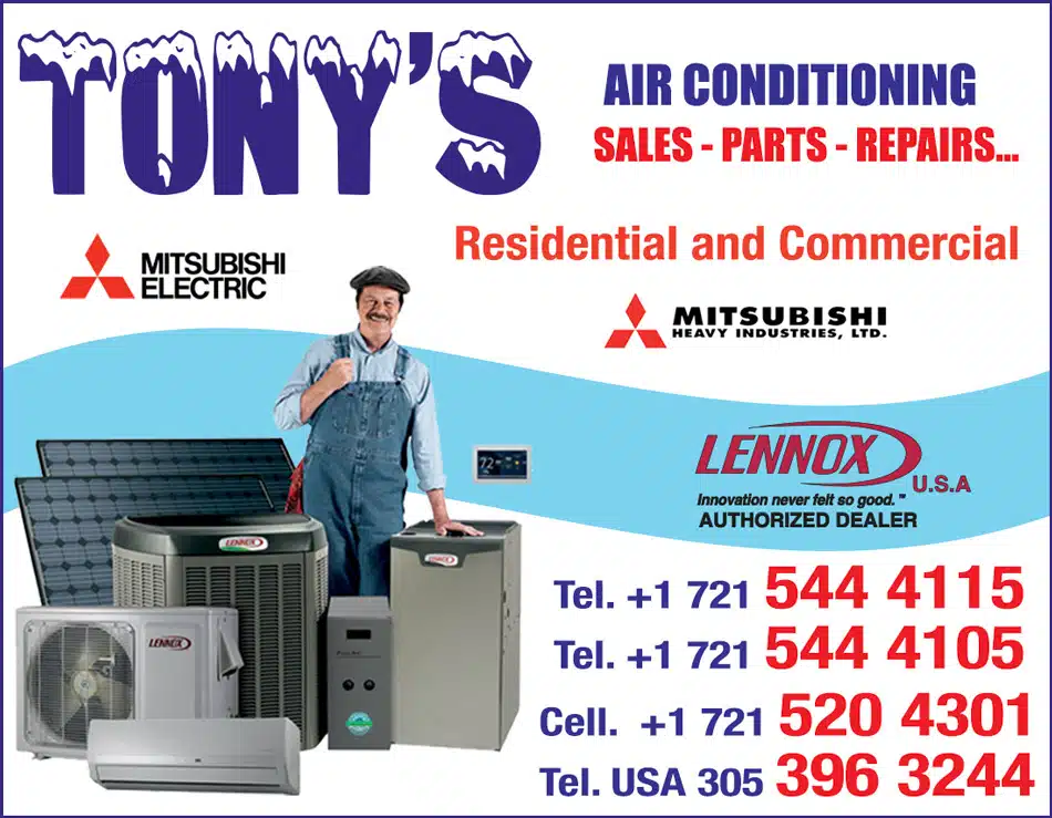 St Maarten Telephone Directory - TONY'S AIR CONDITIONING