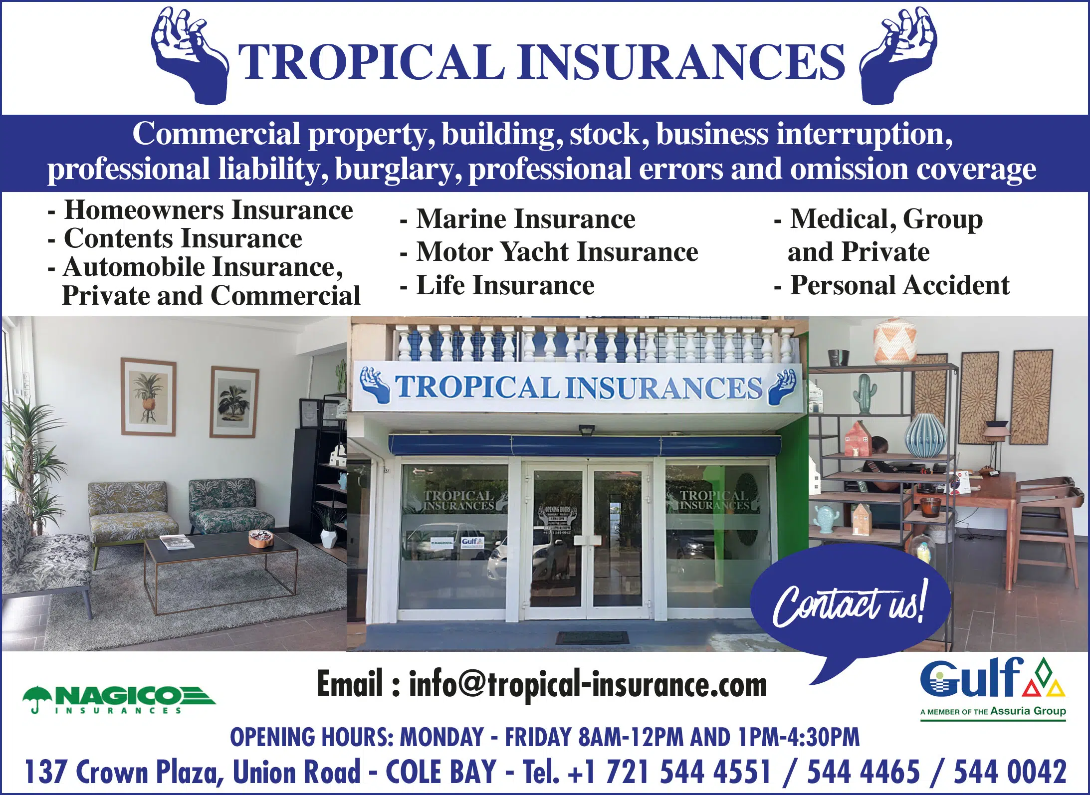 St Maarten Telephone Directory - Trpoical Insurances
