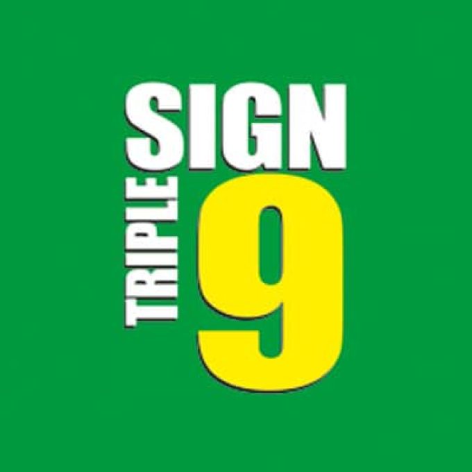 SIGN TRIPLE 9